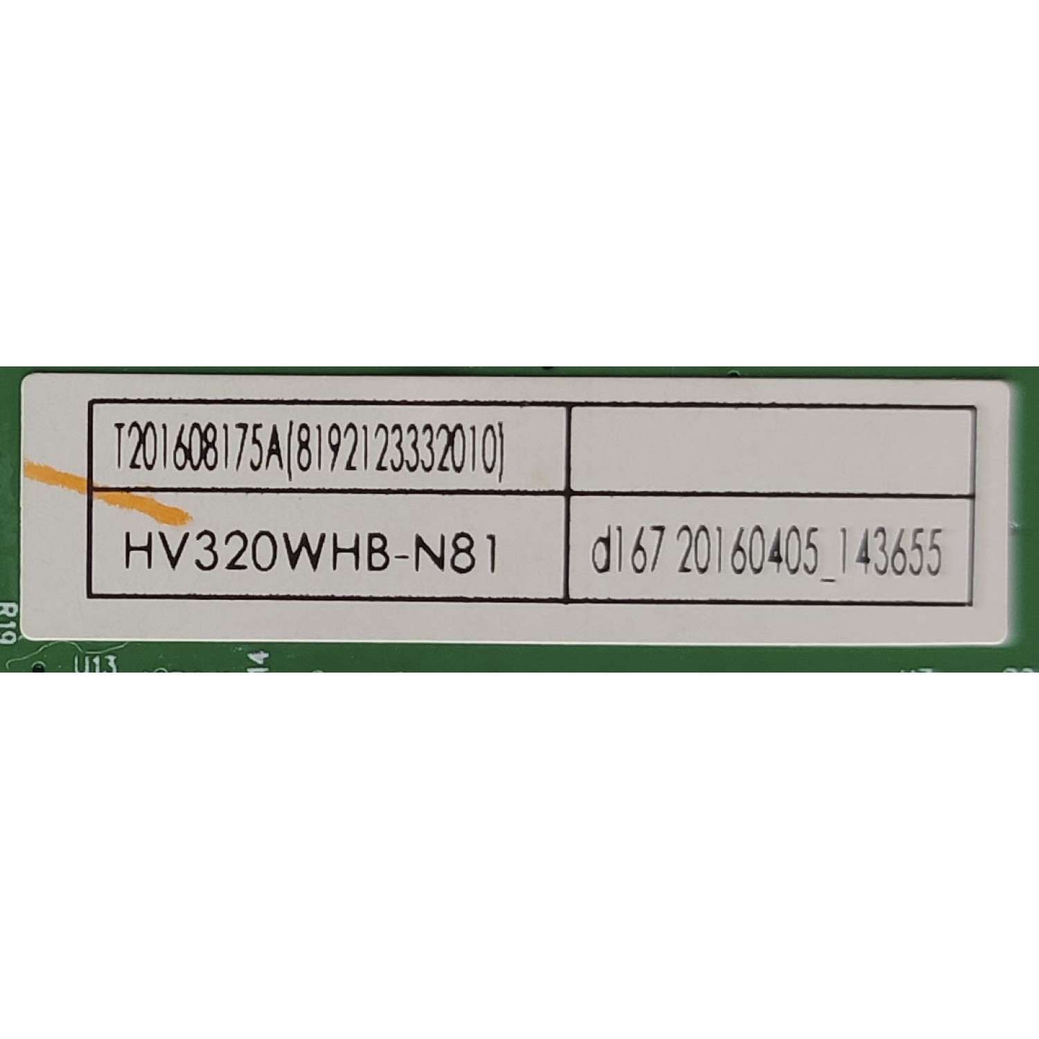 MAIN PARA TV COBIA / NUMERO DE PARTE T201608175A / TD.MS3393T.752 / A16099952-0A00796 / CNC3393LBT_19D2 V1.1 / PANEL CN32CN82 / DISPLAY HV320WHB-N81 / MODELO C32LED1301	 - Imagen 2